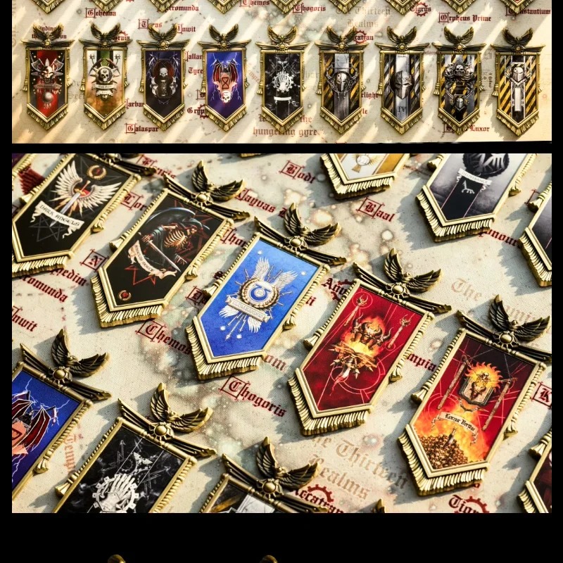 Board Game Warhammer 40K - แม่เหล็กติดตู้เย็นลายเกม Warhammer Starforged อุปกรณ์ตกแต่งธง Space Marines