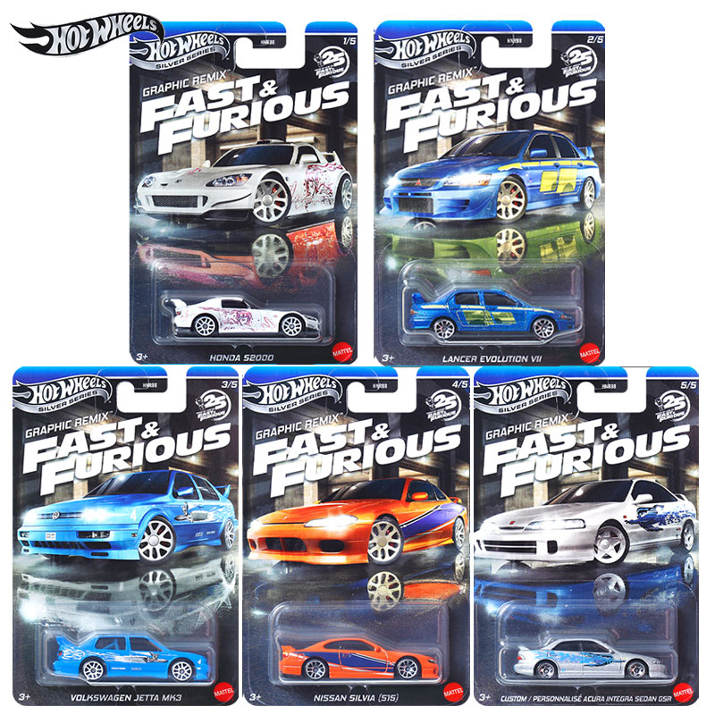 Mattel Toy Hot Wheels - รถของเล่นแมทเทล ฮอตวีลส์ ซิลเวอร์ซีรีส์ ฟาสต์แอนด์ฟิวเรียส ฉลองครบรอบ 25