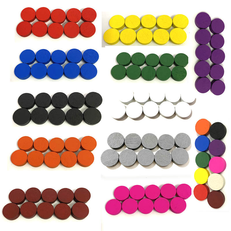 Board Game Hegemony - 50 ชิ้น 15*5 มม.11 สีไม้ Disk