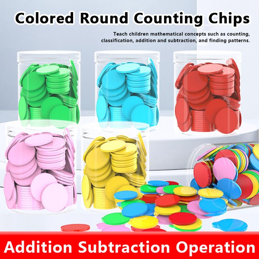 Board Game Operation - ชิปนับจำนวนพลาสติก 100 ชิ้น สำหรับการบวก ลบ คำนวณ