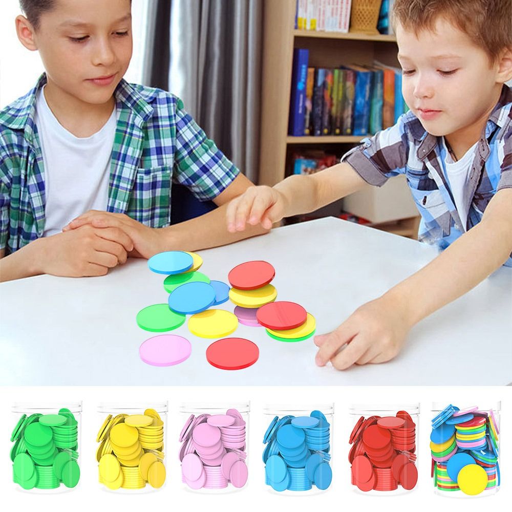 Board Game Operation - ชิปนับจำนวนพลาสติก 100 ชิ้น สำหรับเกมบอร์ด บวก ลบ