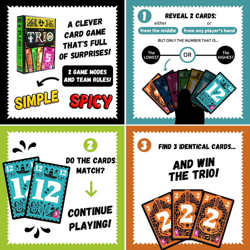 เกมกระดานไพ่ TRIO Strategic สำ - Board Game For 3 Players บทวิจารณ์และราคา